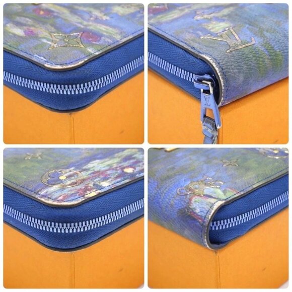 Louis Vuitton Wallet Masters Collection Monet Blue Rare by Jeff Koons - Picture 9 of 11